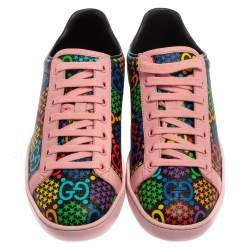 مملوكة مسبقًا حذاء رياضي غوتشي ايس جي جي بشيديليك جلد متعدد الألوان مقاس 37.5