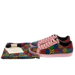 مملوكة مسبقًا حذاء رياضي غوتشي ايس جي جي بشيديليك جلد متعدد الألوان مقاس 37.5