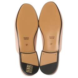 مملوكة مسبقًا Gucci Pink Leather Princetown Slide Mules Size 37