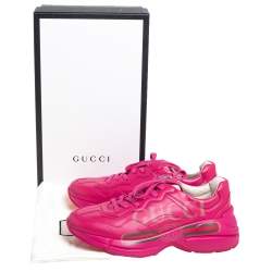 Pre Owned حذاء رياضي غوتشي ريتون جلد وردي مقاس 40