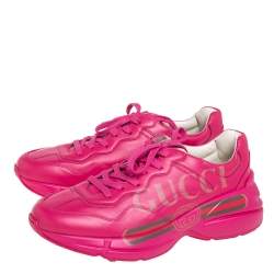 Pre Owned حذاء رياضي غوتشي ريتون جلد وردي مقاس 40