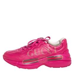 Pre Owned حذاء رياضي غوتشي ريتون جلد وردي مقاس 40