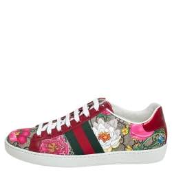 Pre Owned Gucci Multicolor GG Supreme Flora Sneakers Size 37