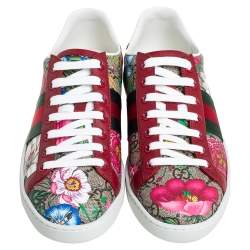 Pre Owned Gucci Multicolor GG Supreme Flora Sneakers Size 37