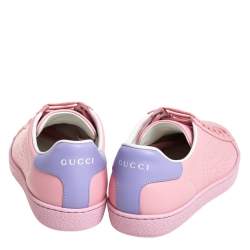 مملوكة مسبقًا Gucci Pink/Purple Leather New Ace Sneakers Size 37