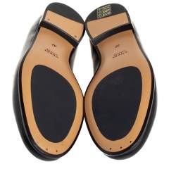 Pre Owned حذاء لوفرز غوتشي هورسبيت جلد أسود مقاس 37