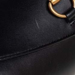 Pre Owned حذاء لوفرز غوتشي هورسبيت جلد أسود مقاس 37