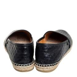 Pre Owned Gucci Black Guccissima Leather Espadrilles Flats Size 40.5