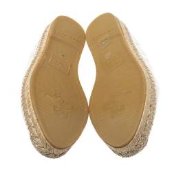 Gucci White Leather GG Marmont Espadrille Flats Size 37.5