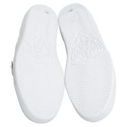 Pre Owned Gucci White Leather Sequin Embellished Ace Web Detail Low Top Sneakers Size 37.5