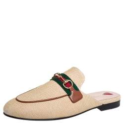 Pre Owned صندل غوتشي برينس تاون ويب كانفاس بيج مقاس 37.5