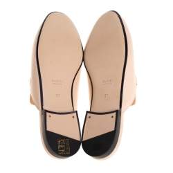 مملوكة مسبقًا Gucci Pink Leather Mystic Cat Princetown Mule Sandals Size 37