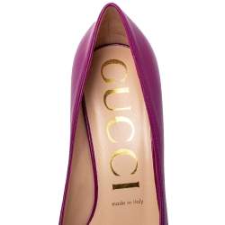 Pre Owned حذاء كعب عالي غوتشي زومي جلد بنفسجي مقاس 39