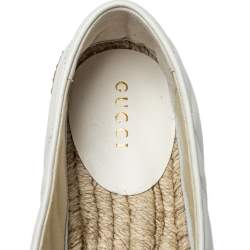 مملوكة مسبقًا Gucci White Quilted Leather GG Espadrilles Size 36