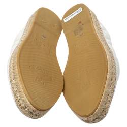 مملوكة مسبقًا Gucci White Quilted Leather GG Espadrilles Size 36