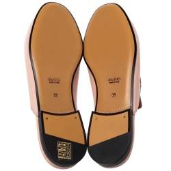 مملوكة مسبقًا Gucci Pink Leather Princetown Horsebit Flat Mules Size 38