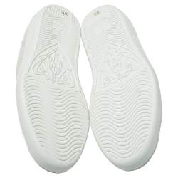 مملوكة مسبقًا Gucci White/Grey Leather Interlocking G Ace Sneakers size 35.5