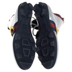 Pre Owned Gucci Metallic Silver/Gold Titan Gladiator Sneakers Size 38