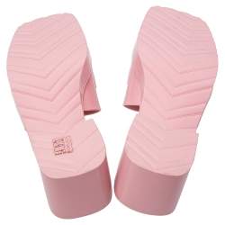 Pre Owned صندل سلايد غوتشي نعل سميك مطاط وردي مقاس 41