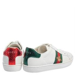 Pre Owned Gucci White Leather Ace Low Top Sneakers Size 37