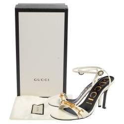 مملوكة مسبقًا Gucci White Leather Moorea Sandals Size 36.5