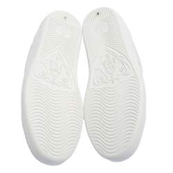 مملوكة مسبقًا Gucci White Leather And Canvas Ace Sneakers Size 36