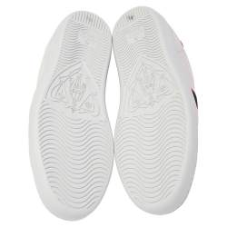 مملوكة مسبقًا حذاء رياض غوتشي ايس غوتشي مخطط منخفض من أعلى جلد كريمي مقاس 35.5