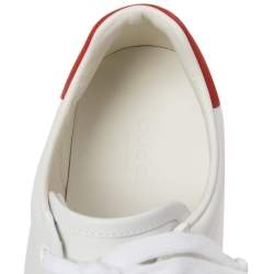 Pre Owned Gucci White Leather Ace Low Top  Sneakers Size 39  