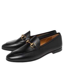 Pre Owned حذاء لوفرز غوتشى هورسبيت جلد أسود مقاس 35.5