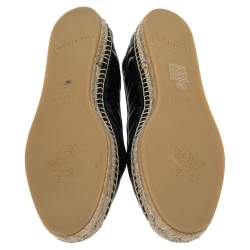 مملوكة مسبقًا Gucci Black Quilted Leather GG Marmont Espadrille Flats Size 39