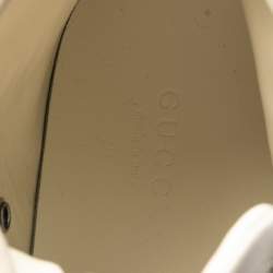 Pre Owned Gucci Cream GG Canvas and Leather Lace Up High Top Sneakers Size 37.5