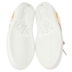 Pre Owned Gucci Metallic Gold Leather Ace Blind For Love Low Top Sneakers Size 40