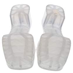 Pre Owned صندل سلايد غوتشي مطاط شفاف مزين شعار الماركة مقاس 38