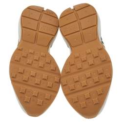 مملوكة مسبقًا حذاء رياضي غوتشي غليتر ريتون جلد كريمي مقاس 38.5