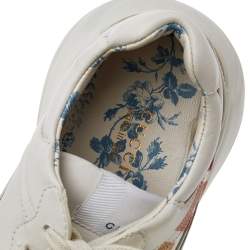 مملوكة مسبقًا حذاء رياضي غوتشي غليتر ريتون جلد كريمي مقاس 38.5