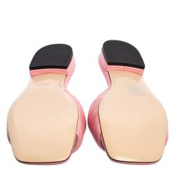 مملوكة مسبقًا صندل سلايد غوتشي فلات مارمونت جي جي جلد مبطن وردي مقاس 38