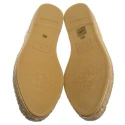 Pre Owned Gucci Yellow Matelassé Leather GG Marmont Espadrille Flats Size 37.5