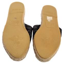 Pre Owned حذاء إسبادريل مولز غوتشي مارمونت جي جي جلد أسود مقاس 38