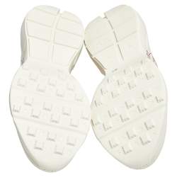 Pre Owned Gucci Cream Leather Rhyton Sneakers Size 38.5