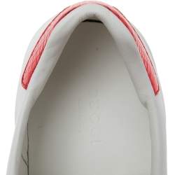 Pre Owned حذاء رياضي غوتشي جلد أبيض أيس مزخرف نحل عنق منخفض مقاس 36.5