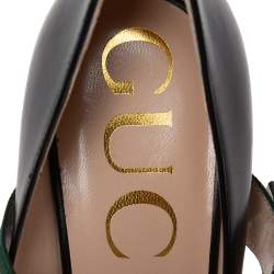 Pre Owned حذاء كعب عالي غوتشي سيلفي ماري جين جلد أسود مقاس 36