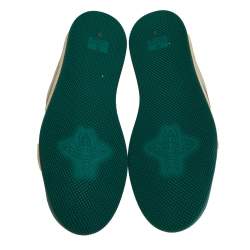 Pre Owned Gucci Grey  Nubuck And Leather Crystal Embellished Lace Up Sneakers Size 37