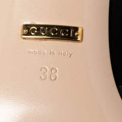 مملوكة مسبقًا Gucci Black Suede Sylvie Bow Crystal Embellished Heel Slip-On Mules Size 38