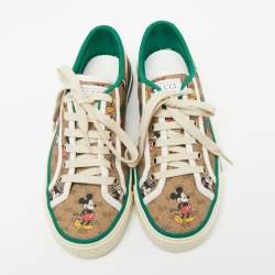 مملوكة مسبقًا Gucci Tricolor Canvas GG Mickey Sneakers Size 37