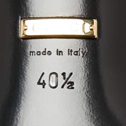 Pre Owned صندل سلايد غوتشي جلد أبيض مزين هورسبيت بامبو فتحة كعب مقاس 40.5