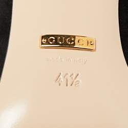 مملوكة مسبقًا حذاء كعب عالي غوتشي سويدي أسود مزين جي جي بشراشيب كعب مربع سميك مق اس 41.5