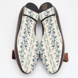 Pre Owned حذاء باليرينا فلات غوتشي جلد ثعبان بني بشعار ماركة جي جي بفيونكة مقاس 39