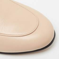 Pre Owned صندل فلات غوتشي برينستاون هورسبيت فرو وجلد كريمي  38.5