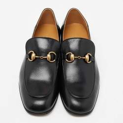 Pre Owned حذاء لوفرز غوتشي هورسبيت فولدابل سليم جلد أسود مقاس 38