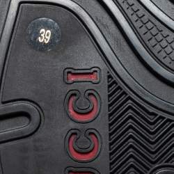 Pre Owned Gucci Silver/Grey Glitter And Leather Ultrapace Low Top Sneakers Size 39